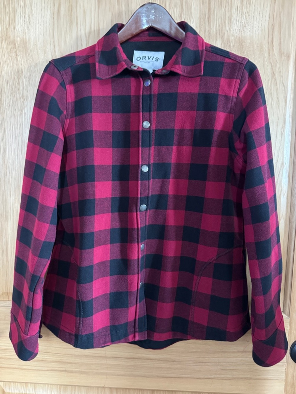 Orvis Red and Black Buffalo Check Snap-Front Jacket